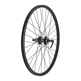 Колесо заднее Forward DW 27,5, втулка WZ-A282R, 32 отв., 135 мм, 10 мм (эксц), под диск (6 болтов), под кассету 8/9 ск., обод двустеночный
