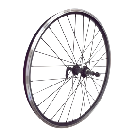 Колесо заднее Forward DW 28/29, втулка WZ-201RQR, 32 отв., 135 мм, 10 мм (эксц), V-Brake, под трещотку 6/7 ск., обод двустеночный
