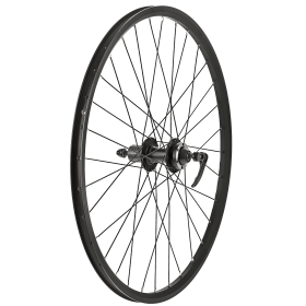 Колесо заднее Forward DW 28/29, втулка WZ-A282R, 32 отв., 135 мм, 10 мм (эксц), под диск (6 болтов), под кассету 8/9 ск., обод двустеночный