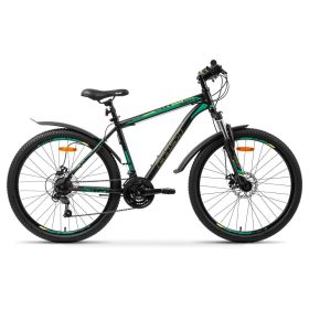 Велосипед Aist Quest Disc 26 2024 черно-зеленый