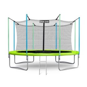 Батут Atlas Sport 374 см (12ft) с внутренней сеткой и лестницей Green